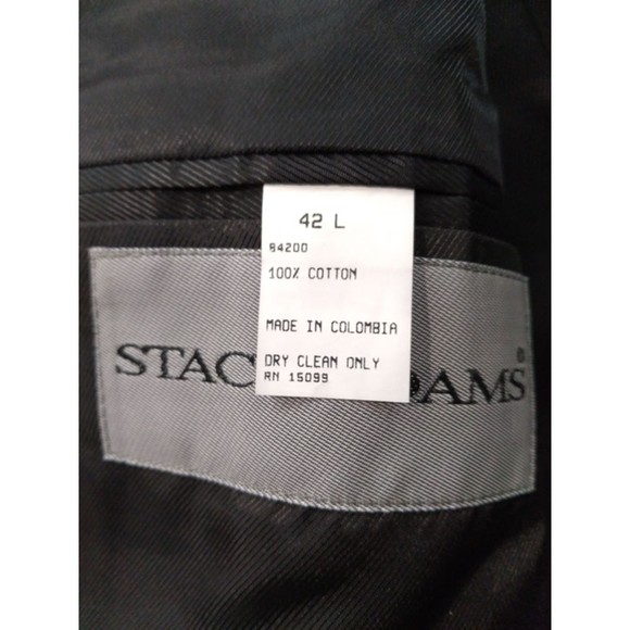 Stacy Adams Men's Cotton Velvety Soft Black 3 Button Blazer Sport Coat Sz 44R - Picture 9 of 10